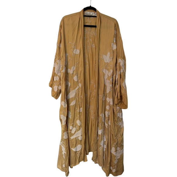 Magnolia Pearl Bird Vijji Kimono Mustard Yellow long Cardigan Boho CottageCore - Picture 4 of 9